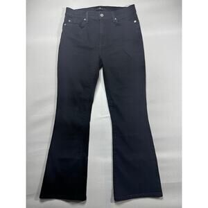 7 For All Mankind Women's Crop Bootcut Black Stretch Denim Jeans - Size 28x25.5